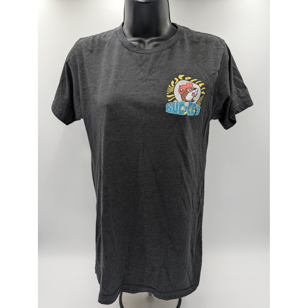 Buc-ees Charcoal Gray Graphic T-Shirt‎ Short Sleeve Buc-ees Beaver Logo Size S